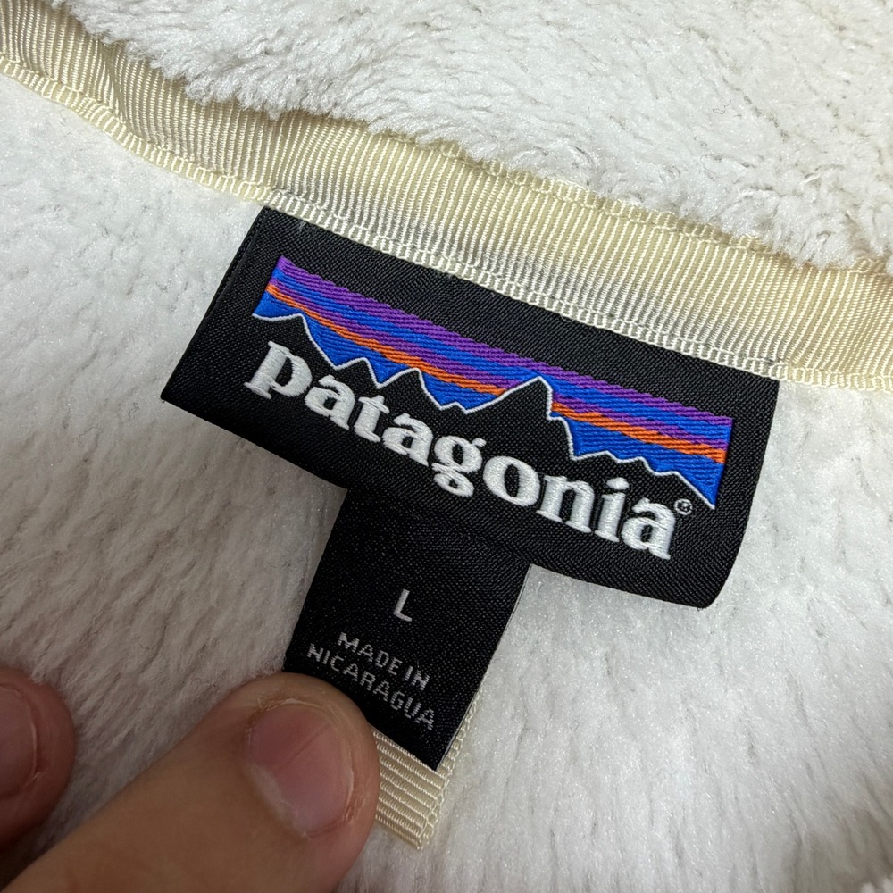 Patagonia Re-Tool Snap-T Fleece Pullover Cream White Polartec Womens Large - Picture 5 of 7